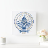Trump Pence President Inaugural Logo Inauguratie Vierkante Klok (Huis)