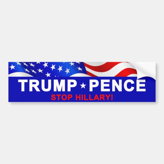 Trump Pence Stop Hillary Bumpersticker (Voorkant)