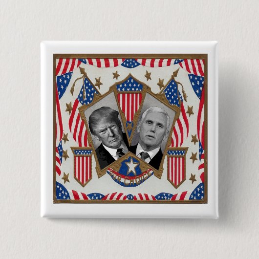 Trump & Pence Vierkante Button 5,1 Cm (Voorkant)