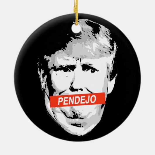 Trump: Pendejo Keramisch Ornament (Achterkant)