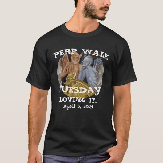 Trump Perp Walk Dinsdag 2023 April 3 T-shirt (Voorkant)
