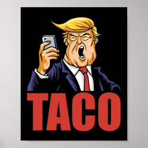 Trump Piept Altijd Uit Leuke Taco Grap Retro Stijl Poster