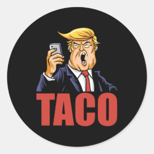 Trump Piept Altijd Uit Leuke Taco Grap Retro Stijl Ronde Sticker