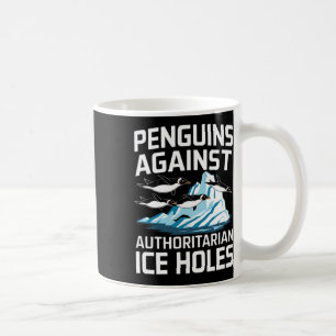 Trump Pinguïns Tegen Autoritaire Ijsgaten Sta Koffiemok