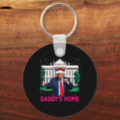 Trump Pink 2024 - Neem het huis van Amerika CK Dad Sleutelhanger (Voorkant)