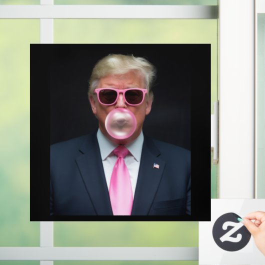 Trump Pink Bubble Gum President 47 Verenigde State Raamsticker (Huis)