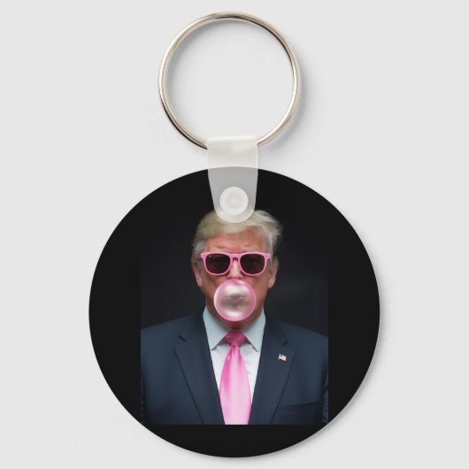 Trump Pink Bubble Gum President 47 Verenigde State Sleutelhanger (Voorkant)