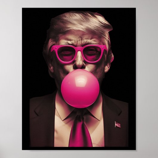 Trump Pink Bubblegum Grappig Poster (Voorkant)