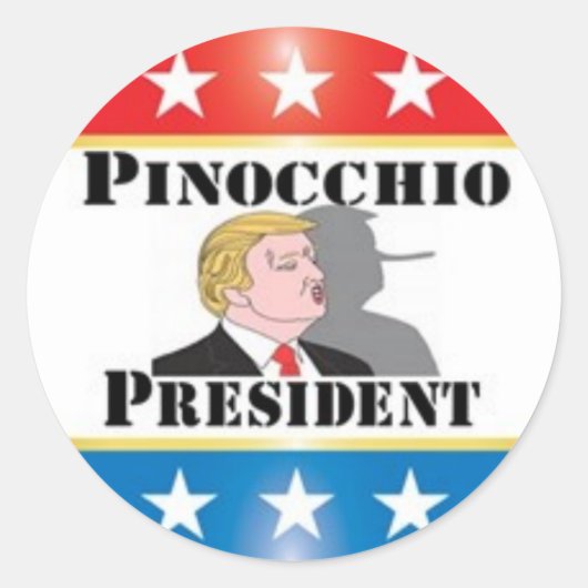 Trump Pinocchio President Sticker (Voorkant)