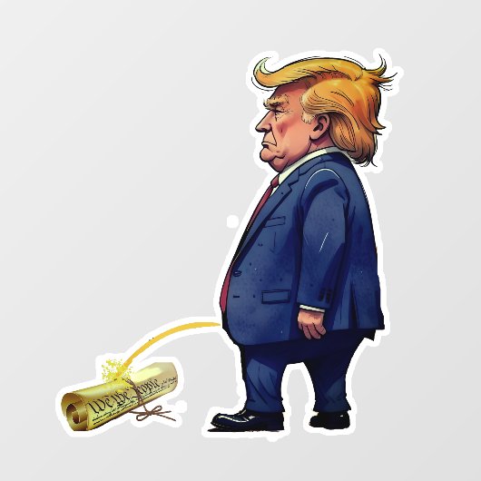 Trump plaagt op grondwet raamsticker (Vel)