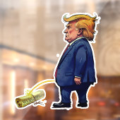 Trump plaagt op grondwet raamsticker (Vel 2)