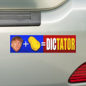 Trump plus aardappel is een dictator bumpersticker (Op auto)