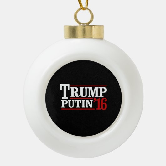 Trump Poetin 2016 Keramische Bal Ornament (Voorkant)