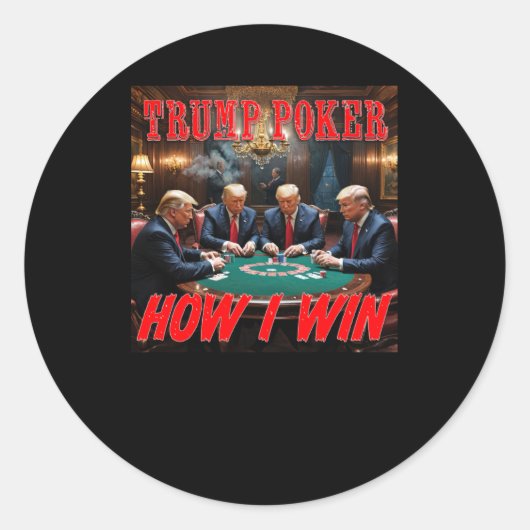 Trump Poker2 Ronde Sticker (Voorkant)