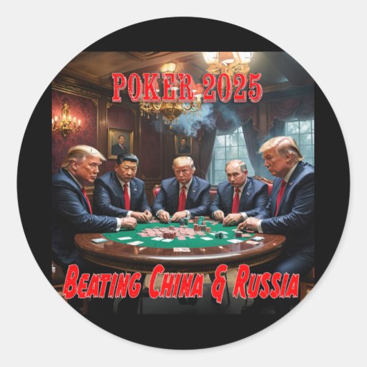 Trump Poker 20251 Ronde Sticker (Voorkant)
