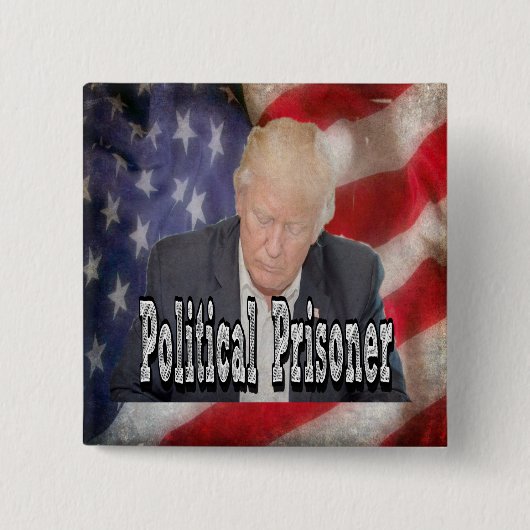 Trump politiek gevangene vierkante button 5,1 cm (Voorkant)
