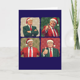 Trump Pop Art Christmas Card Custom Message MAGA Kaart