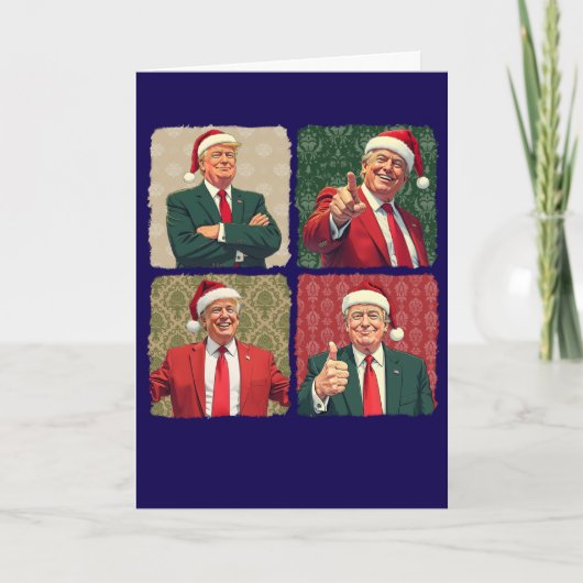 Trump Pop Art Christmas Card Custom Message MAGA Kaart (Voorkant)