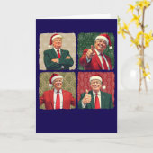 Trump Pop Art Christmas Card Custom Message MAGA Kaart (Gele Bloem)