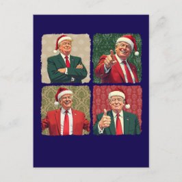Trump Pop Art Christmas Postcard Patriotic Holiday Feestdagenkaart