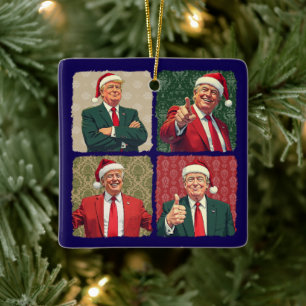 Trump Pop Art Kerst Ornament Patriottisch