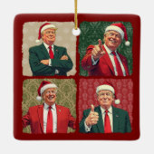 Trump Pop Art Kerst Ornament Patriottisch (Achterkant)