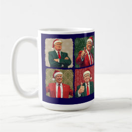 Trump Pop Art Kerstmok Patriotische Feestdagen Koffiemok