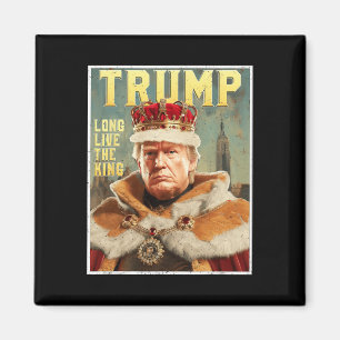 Trump Portret Handtekening Lang Leve De Koning Vin Magneet