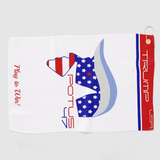 TRUMP POTUS47 Golf Towel Golfhanddoek (Horizontaal)