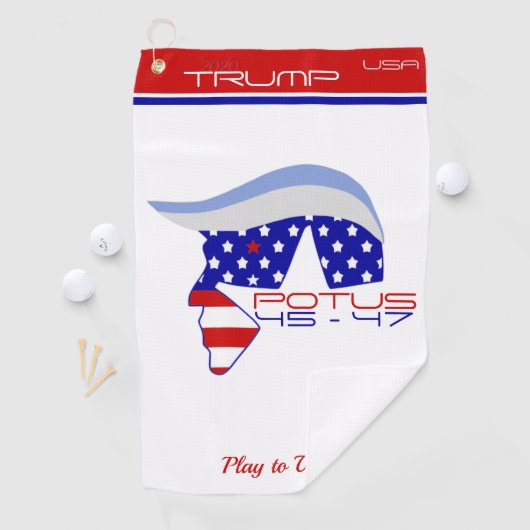 TRUMP POTUS 45-47 Golf Towel Golfhanddoek (Insitu)