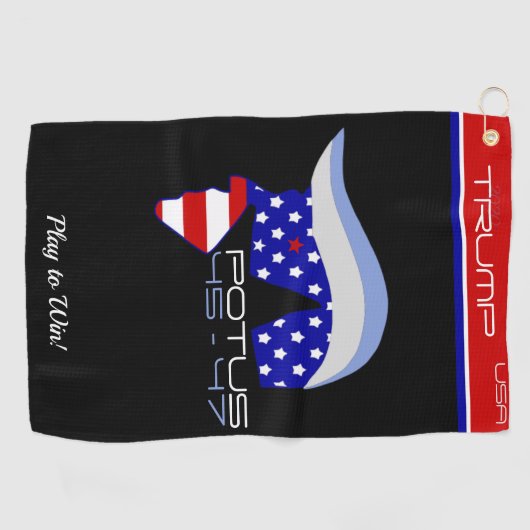 TRUMP POTUS 45-47 Golf Towel Golfhanddoek (Horizontaal)