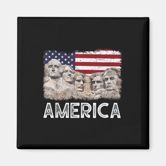 Trump President 45th Rushmore Mount American Flag Magneet (Voorkant)