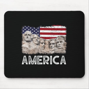 Trump President 45th Rushmore Mount American Flag Muismat