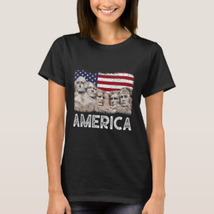 Trump President 45th Rushmore Mount American Flag T-shirt
