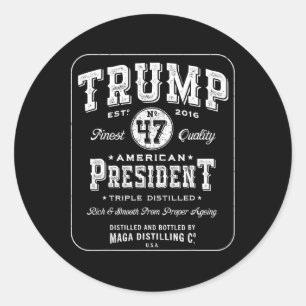 Trump President 47  Whiskey Label 2024 Vict