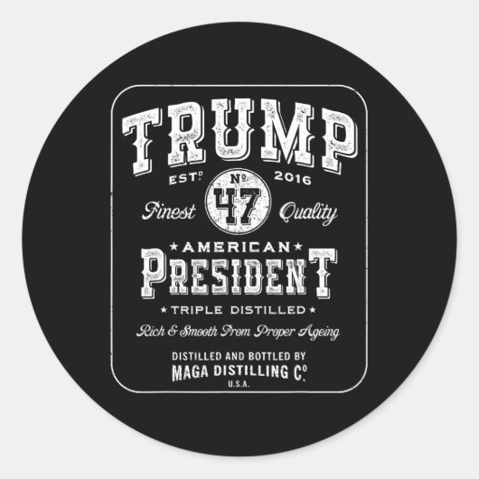 Trump President 47  Whiskey Label 2024 Vict (Voorkant)