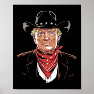 Trump President Cowboy Patriottisch Poster