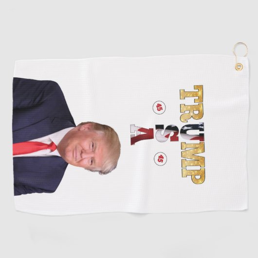 Trump President Portret 🇺🇸😁 Glimlachen Golfhanddoek (Horizontaal)