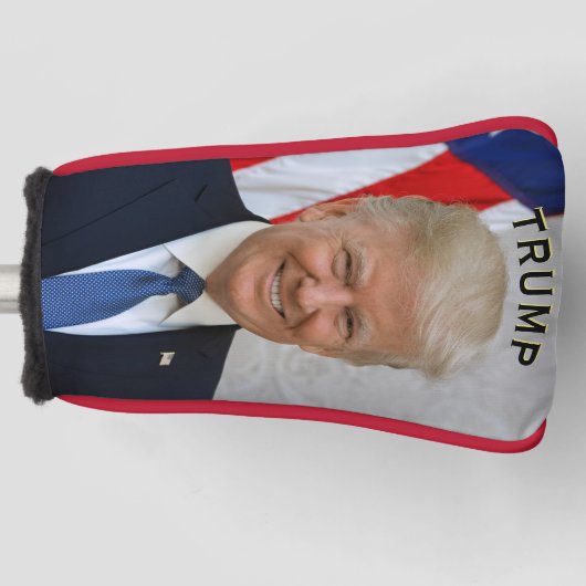 Trump President Portret 🇺🇸😁 Glimlachen Golfheadcover (Voorkant)
