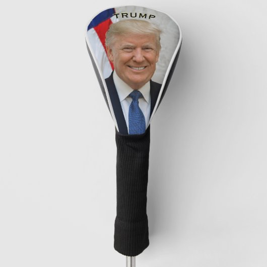 Trump President Portret 🇺🇸😁 Glimlachen Golfheadcover (Voorkant)