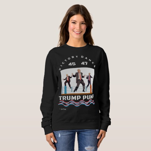 Trump Pump Victory Dance Zwart T-shirt (Voorkant volledig)