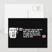 Trump Quote - Het maakt niet uit wat de media schr Briefkaart (Voorkant / Achterkant)