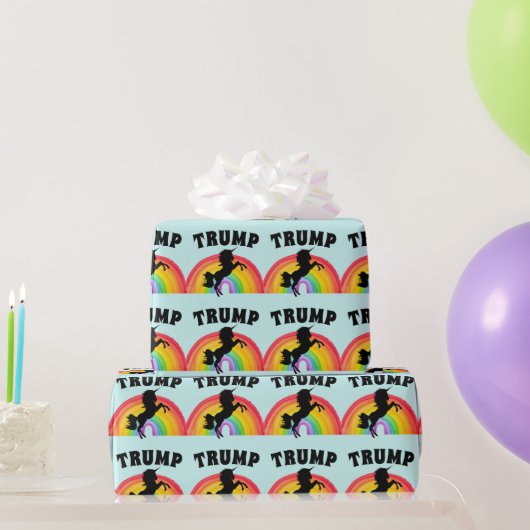 TRUMP RAINBOW UNICORN BIRTHDAY Wrapping Paper Cadeaupapier (Feestgeschenken)