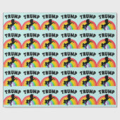 TRUMP RAINBOW UNICORN BIRTHDAY Wrapping Paper Cadeaupapier (Vlak)