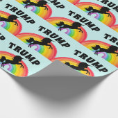 TRUMP RAINBOW UNICORN BIRTHDAY Wrapping Paper Cadeaupapier (Hoek)