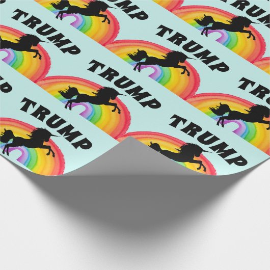 TRUMP RAINBOW UNICORN BIRTHDAY Wrapping Paper Cadeaupapier (Hoek)