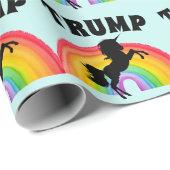 TRUMP RAINBOW UNICORN BIRTHDAY Wrapping Paper Cadeaupapier (Rol Hoek)