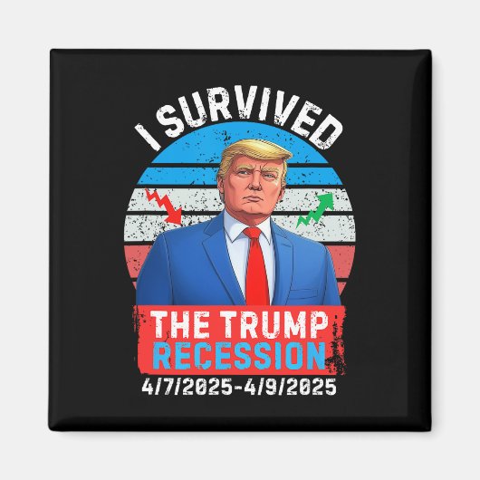 Trump Recessie 2025 2 dagen Magneet (Voorkant)