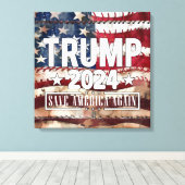 Trump, red Amerika opnieuw. Canvas Afdruk (Insitu (Houten vloer))
