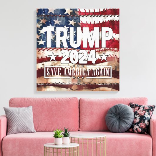 Trump, red Amerika opnieuw. Canvas Afdruk (Insitu (Woonkamer))